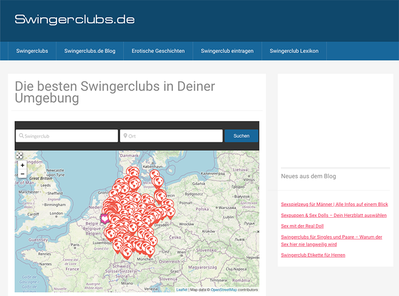 swingerclubs.de deutschlandweites Swingerverzeichnis mit interaktiver Karte