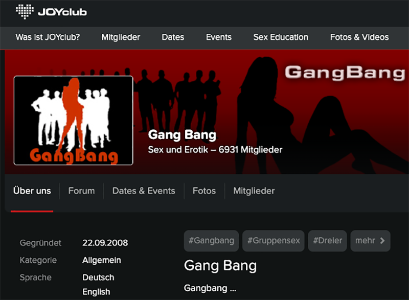 Gangbang Gruppe in Sex Community Joyclub