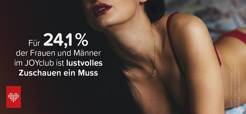 Für 24,1 % der befragten Männer und Frauen im Joyclub ist lustvolles Zuschauen ein Muss.