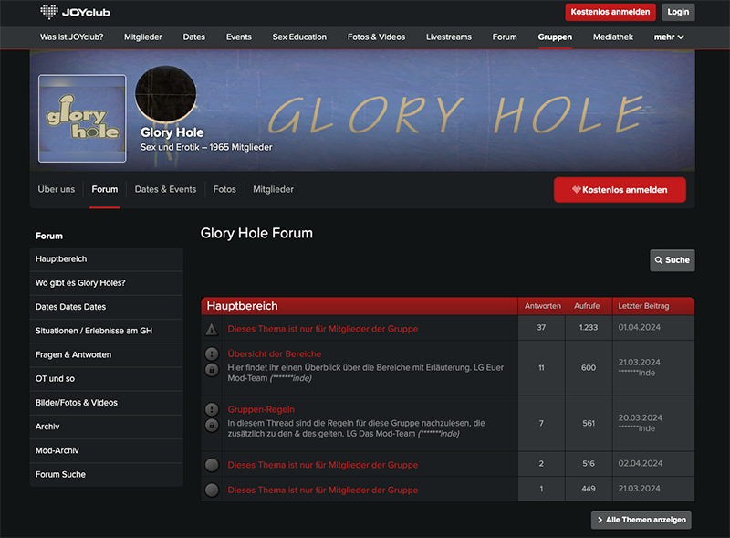 Joyclub Glory Hole Forum
